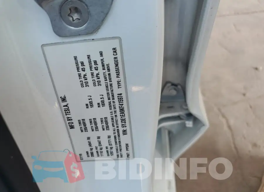 5YJ3E1EA9KF415974 Photo# 12