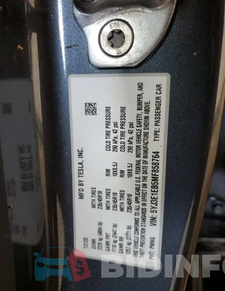 5YJ3E1EB5MF858764 Photo# 12