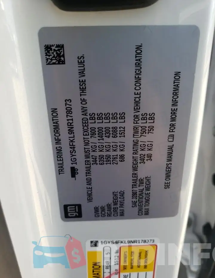 1GYS4FKL9NR178073 Photo# 13