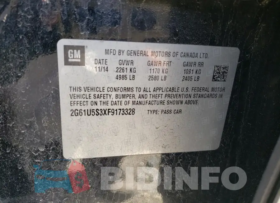 2G61U5S3XF9173328 Photo# 12