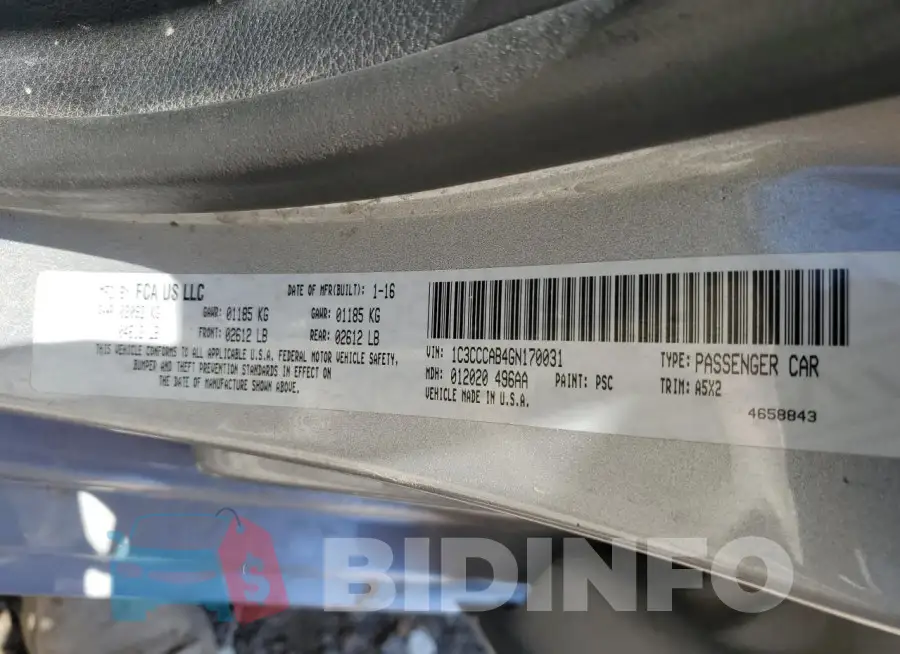 1C3CCCAB4GN170031 Photo# 12