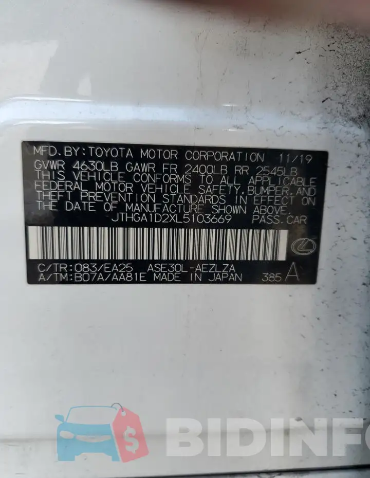 JTHGA1D2XL5103669 Photo# 12
