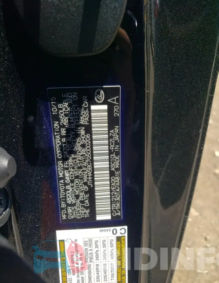 JTHHA5BC7G5000206 Photo# 12