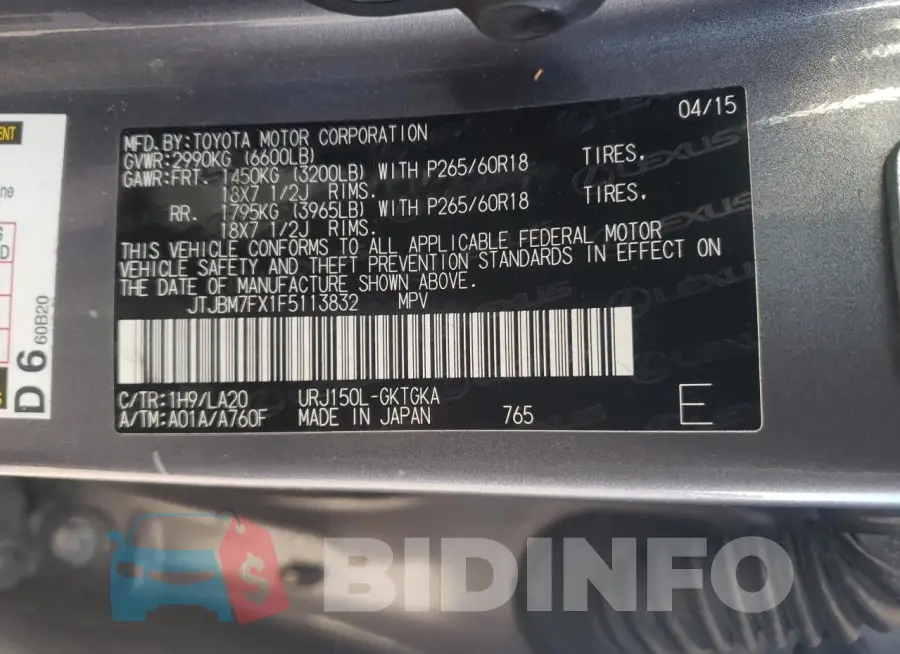JTJBM7FX1F5113832 Photo# 13