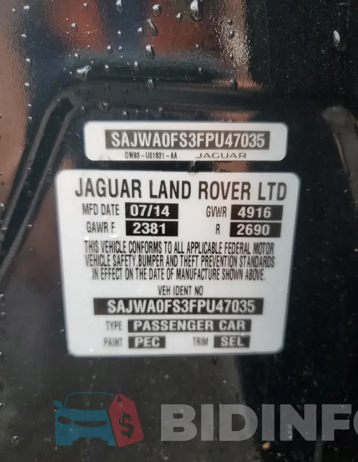 SAJWA0FS3FPU47035 Photo# 13