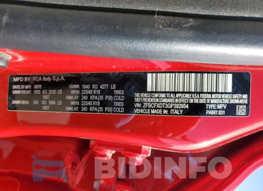 ZFBCFXDT3GP392954 Photo# 12