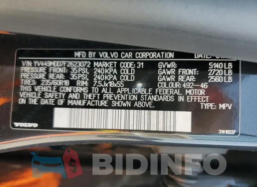 YV449MDD7F2623072 Photo# 13