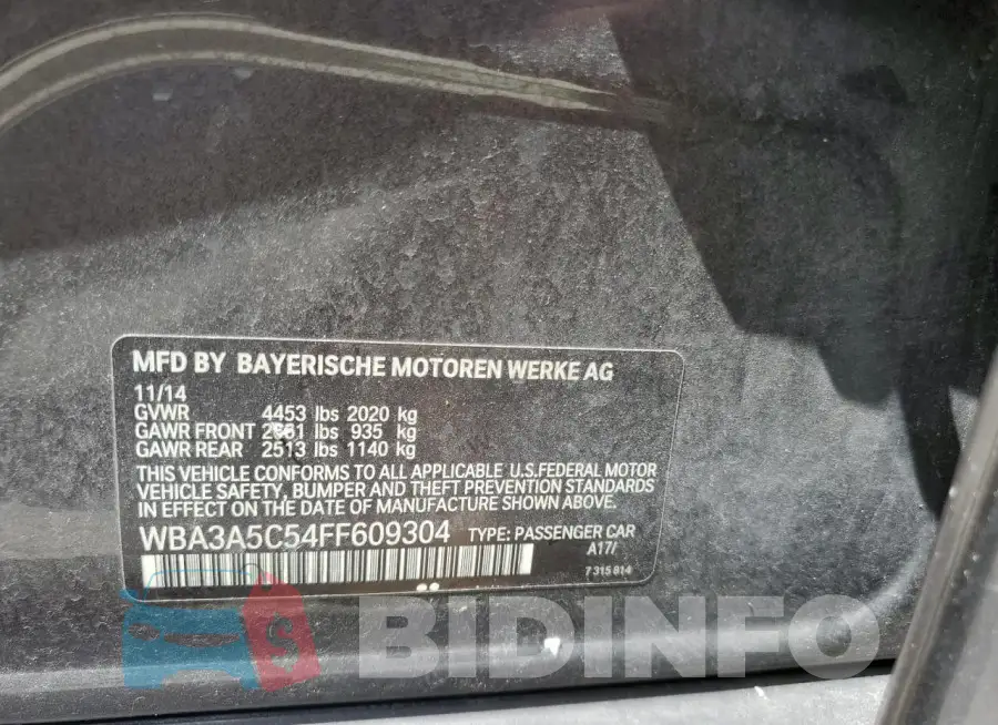 WBA3A5C54FF609304 Photo# 12