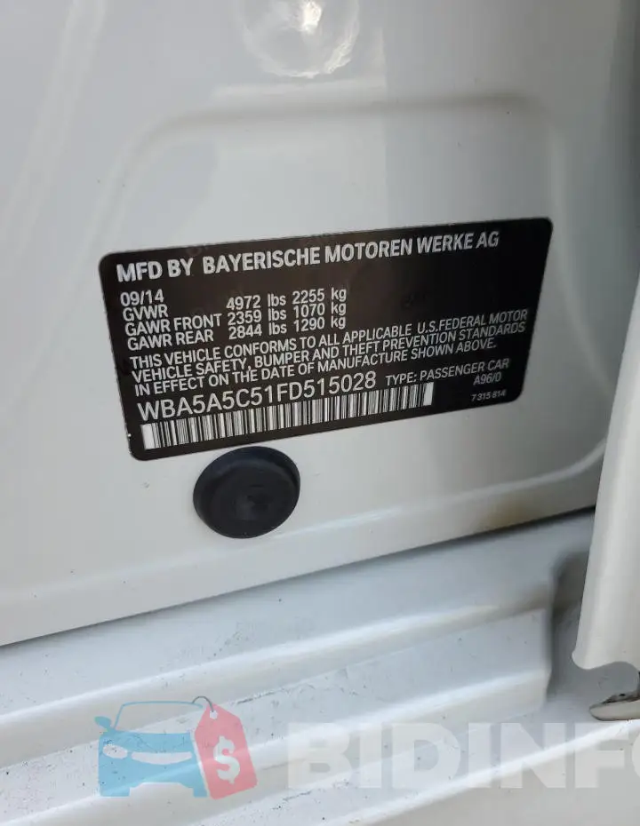 WBA5A5C51FD515028 Photo# 13