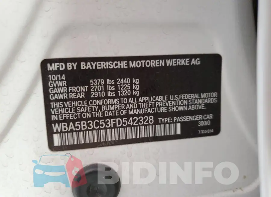 WBA5B3C53FD542328 Photo# 12