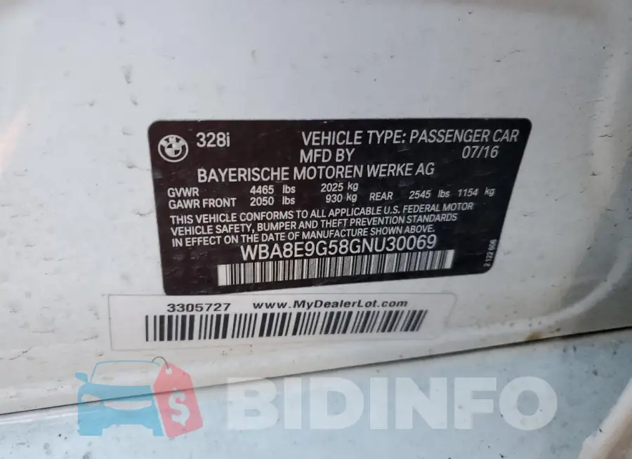 WBA8E9G58GNU30069 Photo# 12