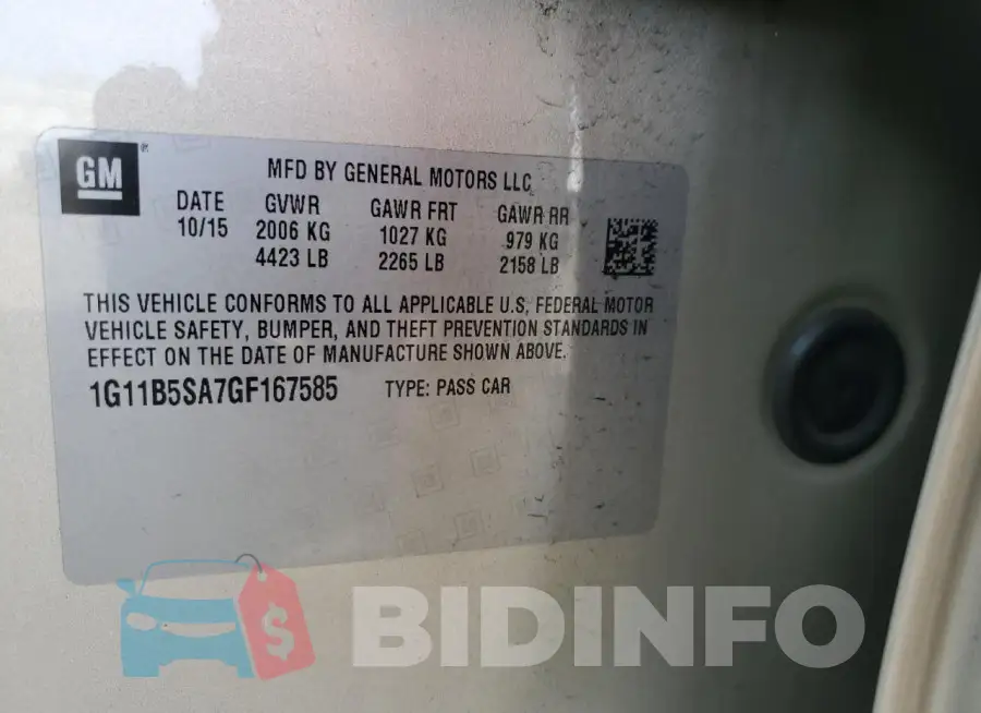 1G11B5SA7GF167585 Photo# 12