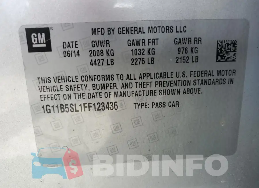 1G11B5SL1FF123436 Photo# 12