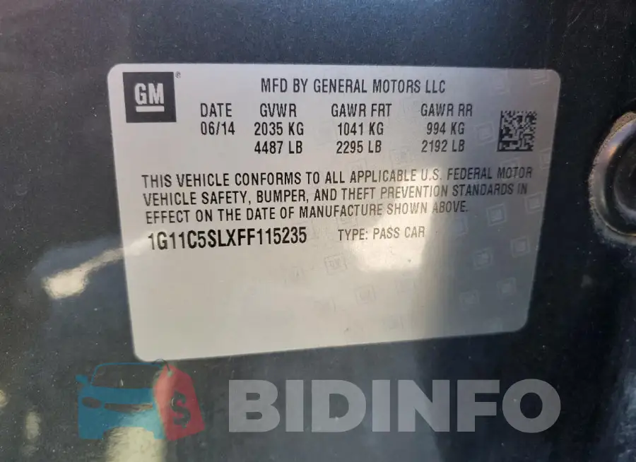 1G11C5SLXFF115235 Photo# 12