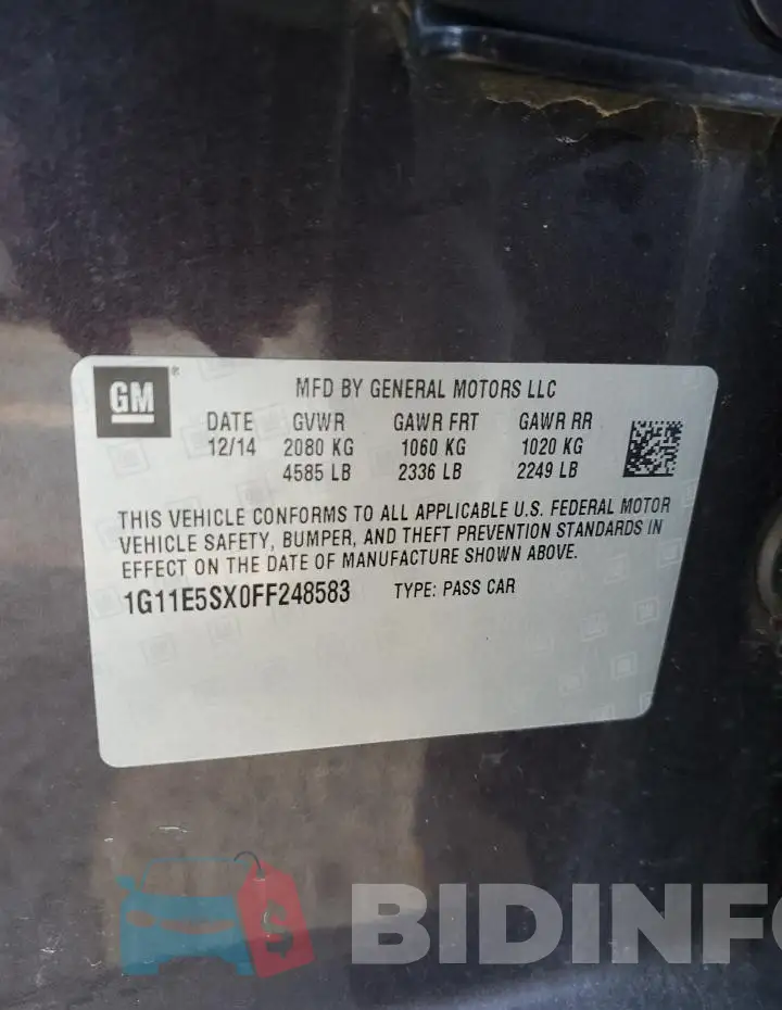 1G11E5SX0FF248583 Photo# 12