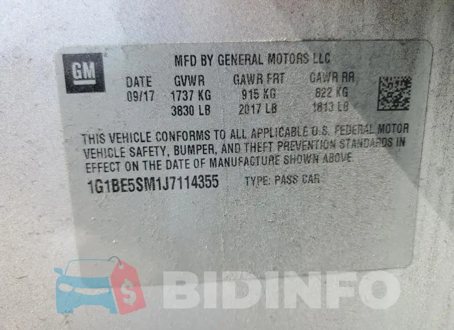 1G1BE5SM1J7114355 Photo# 13