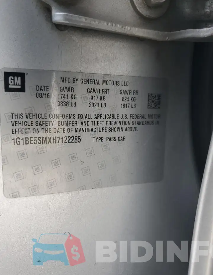 1G1BE5SMXH7122285 Photo# 12