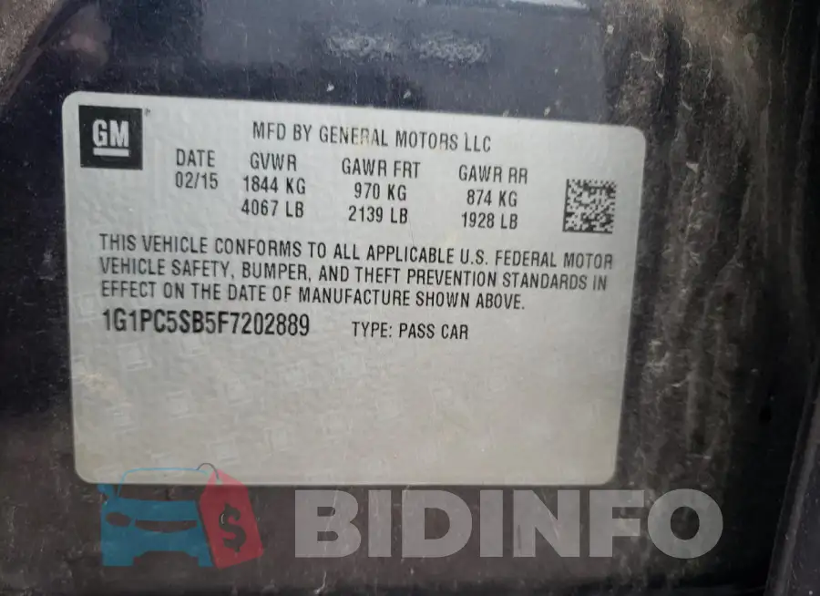1G1PC5SB5F7202889 Photo# 13