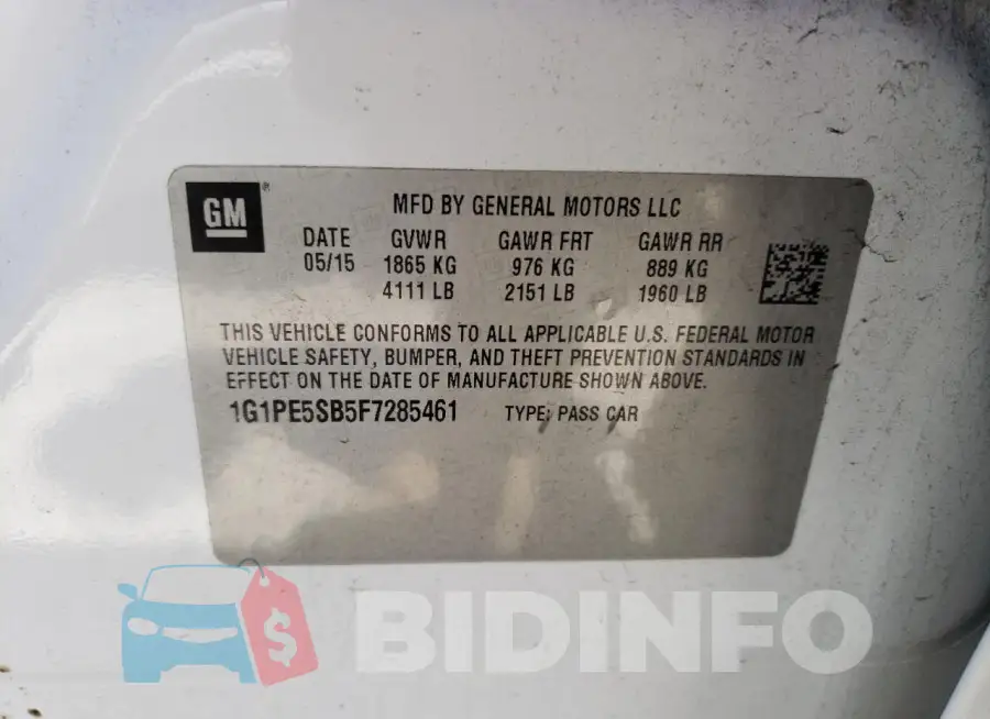 1G1PE5SB5F7285461 Photo# 12