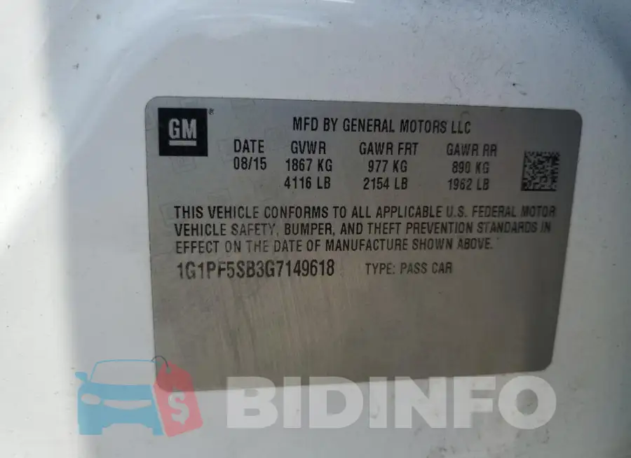 1G1PF5SB3G7149618 Photo# 12