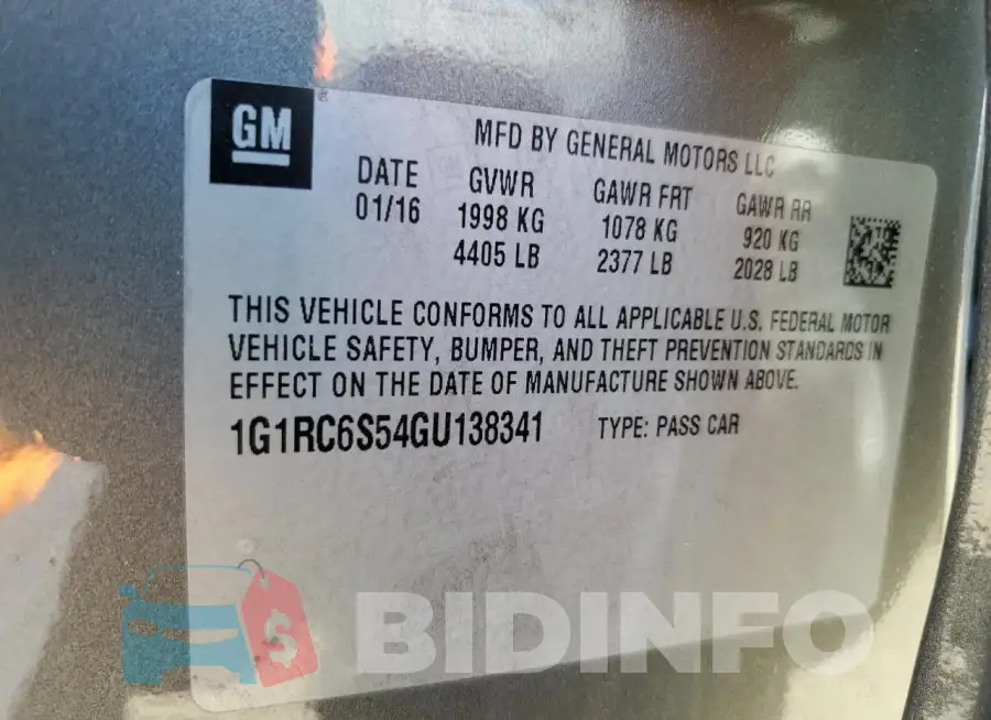 1G1RC6S54GU138341 Photo# 13