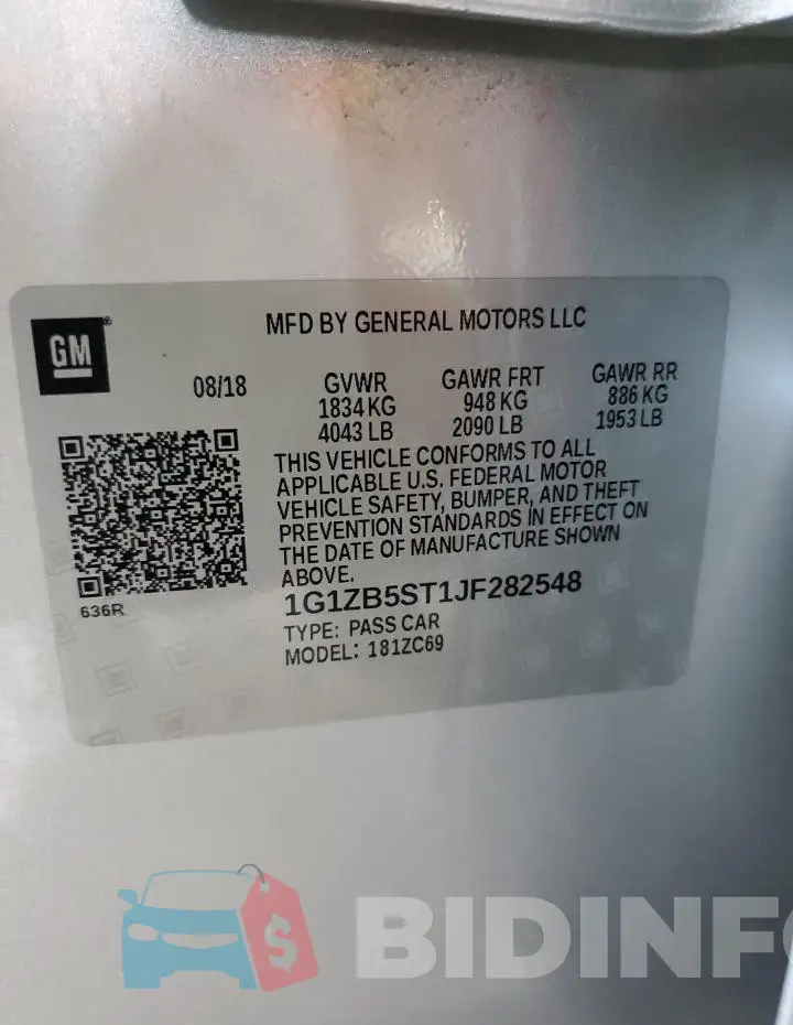 1G1ZB5ST1JF282548 Photo# 12