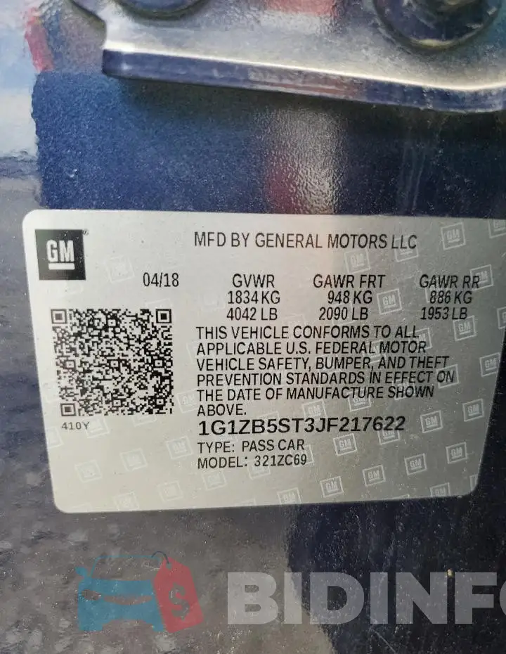 1G1ZB5ST3JF217622 Photo# 12