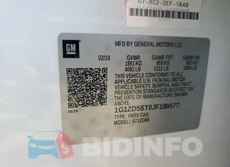 1G1ZD5ST0JF189577 Photo# 12