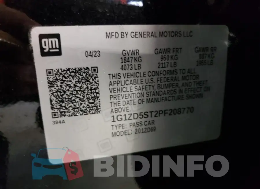 1G1ZD5ST2PF208770 Photo# 13
