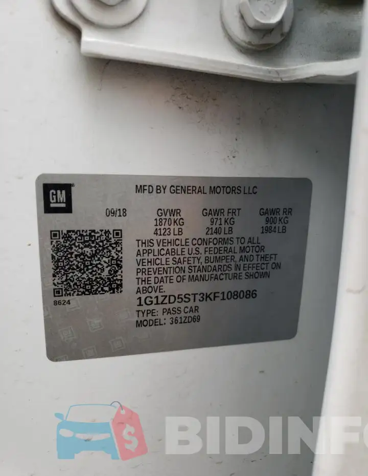 1G1ZD5ST3KF108086 Photo# 12