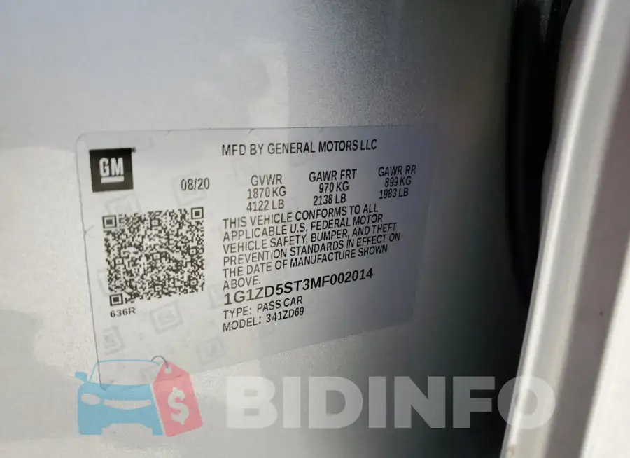 1G1ZD5ST3MF002014 Photo# 13