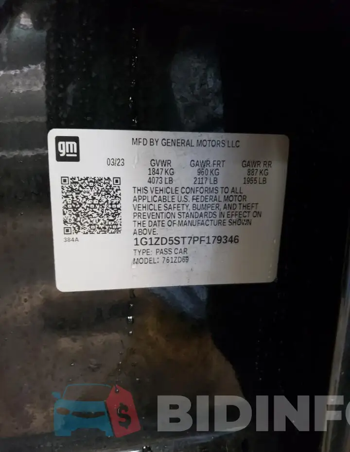 1G1ZD5ST7PF179346 Photo# 13