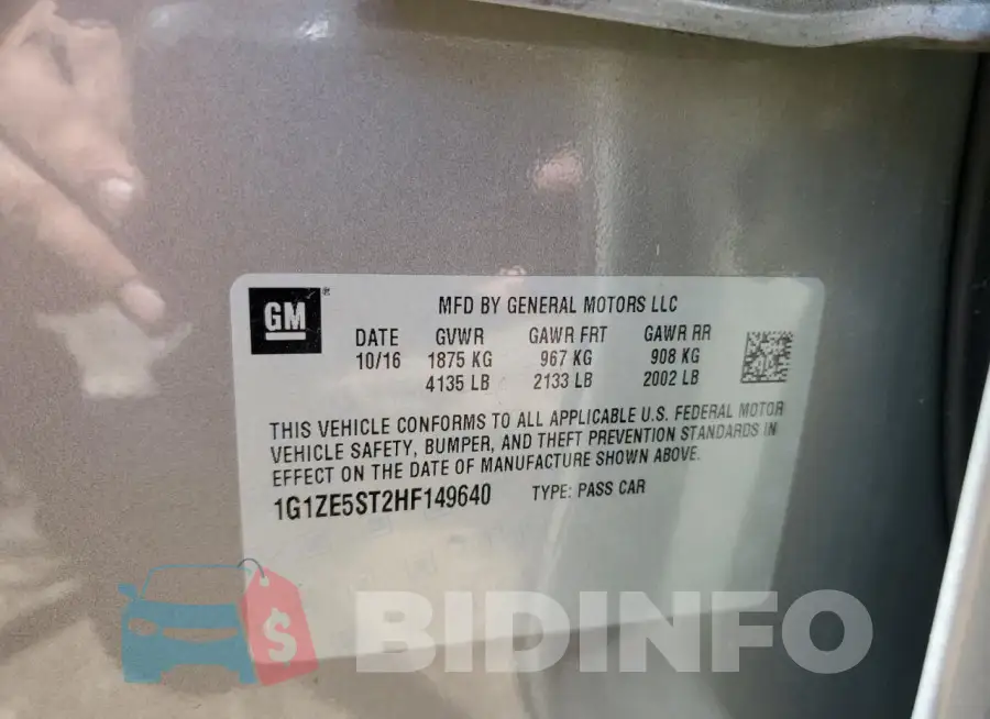 1G1ZE5ST2HF149640 Photo# 12