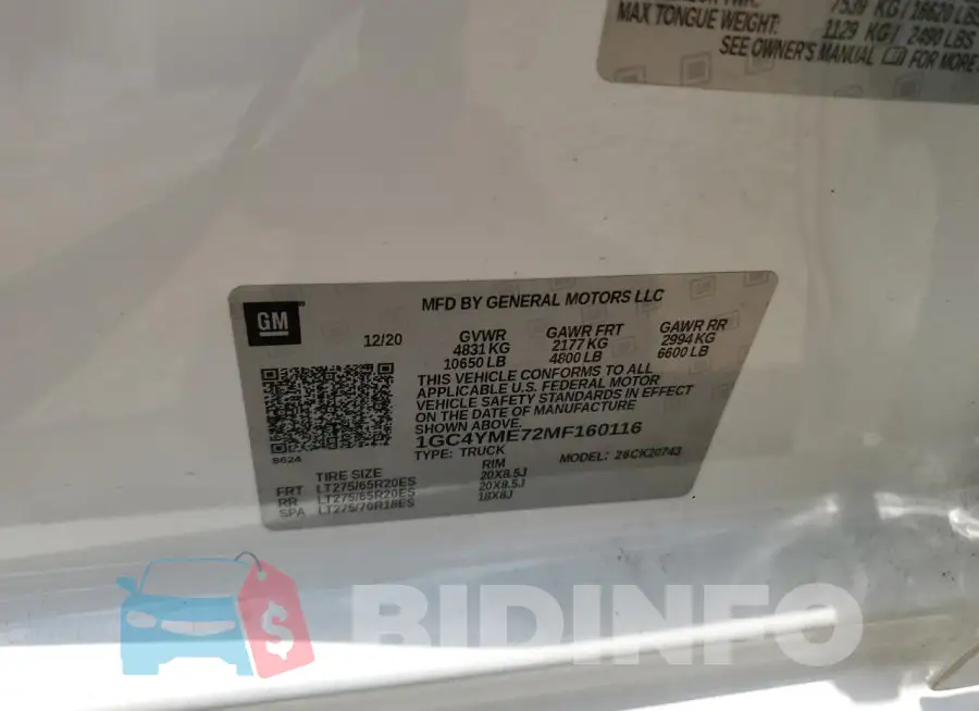 1GC4YME72MF160116 Photo# 12