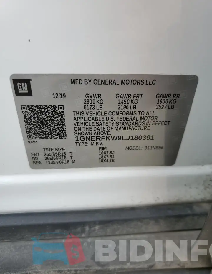 1GNERFKW9LJ180391 Photo# 13