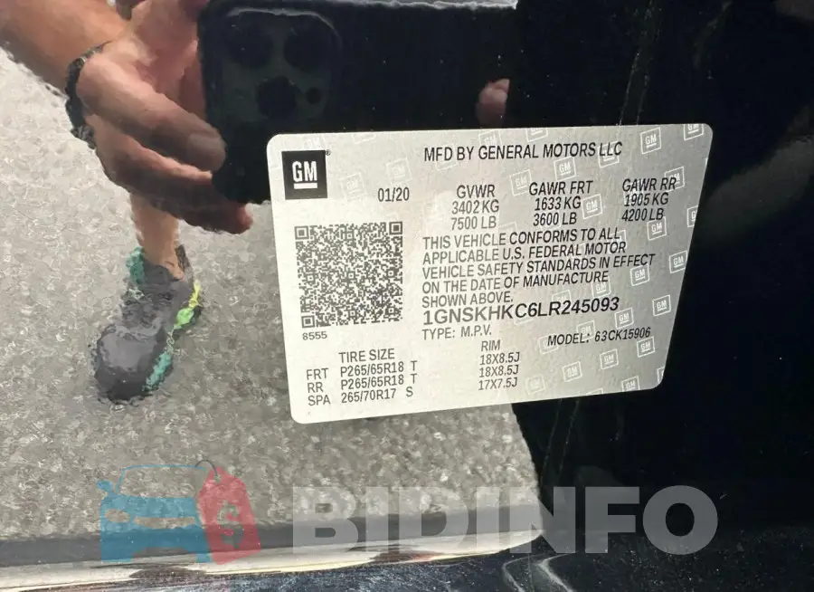 1GNSKHKC6LR245093 Photo# 10