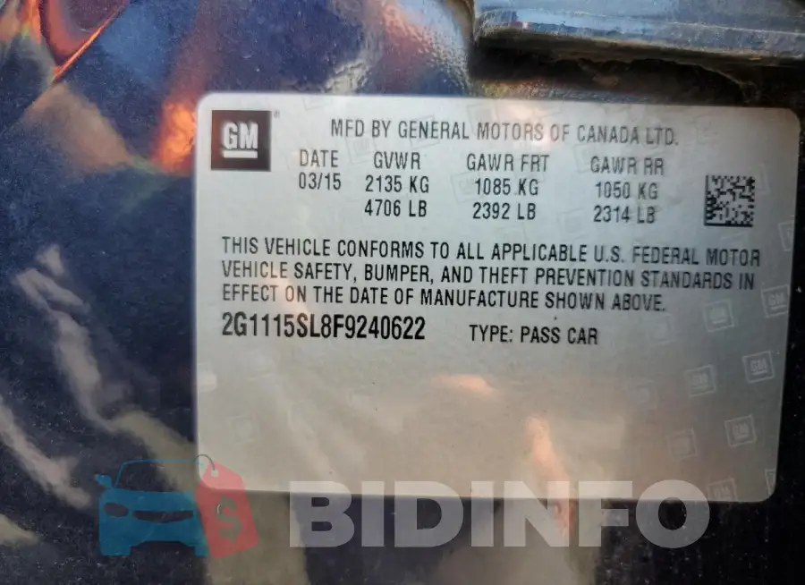 2G1115SL8F9240622 Photo# 12