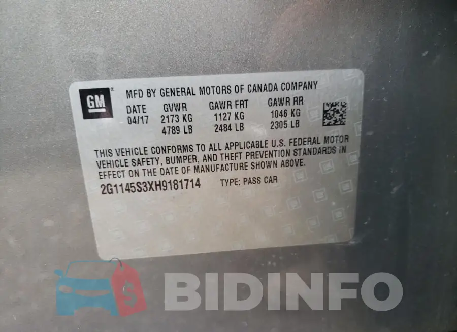 2G1145S3XH9181714 Photo# 12