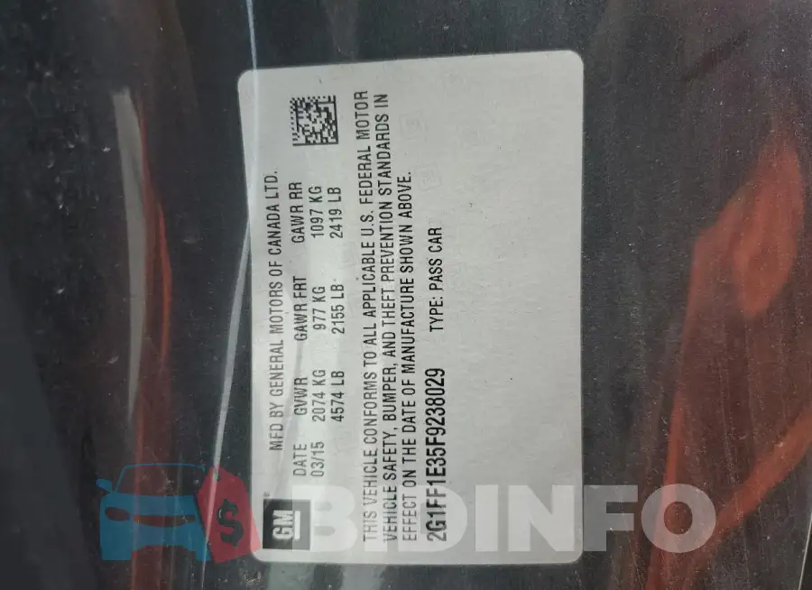 2G1FF1E35F9238029 Photo# 12