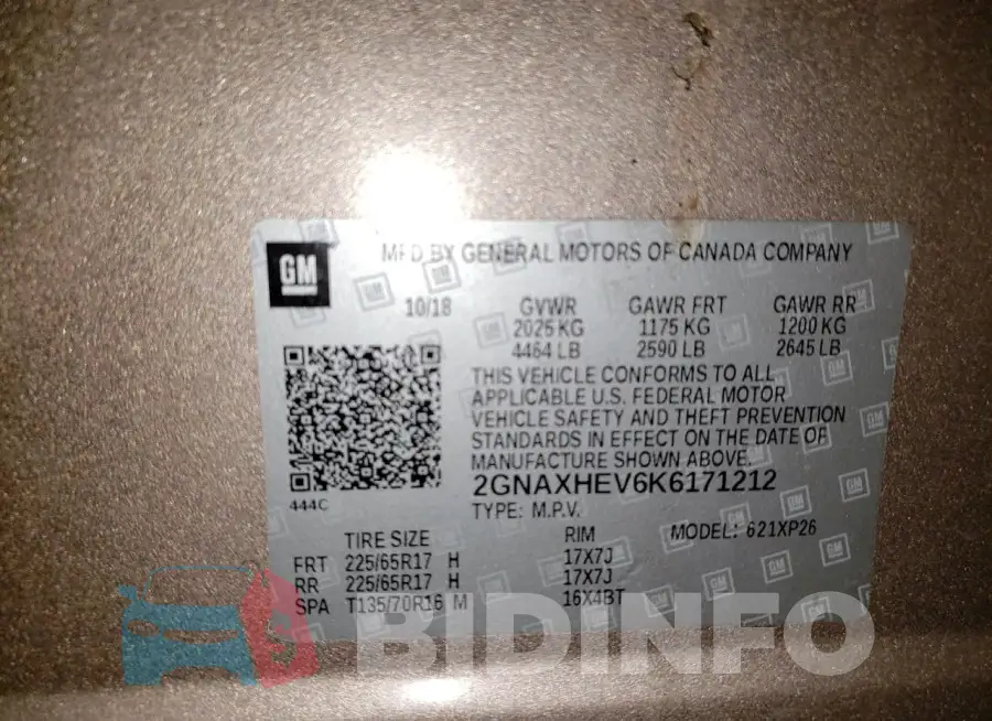 2GNAXHEV6K6171212 Photo# 13