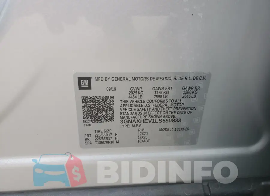 3GNAXHEV1LS550833 Photo# 13
