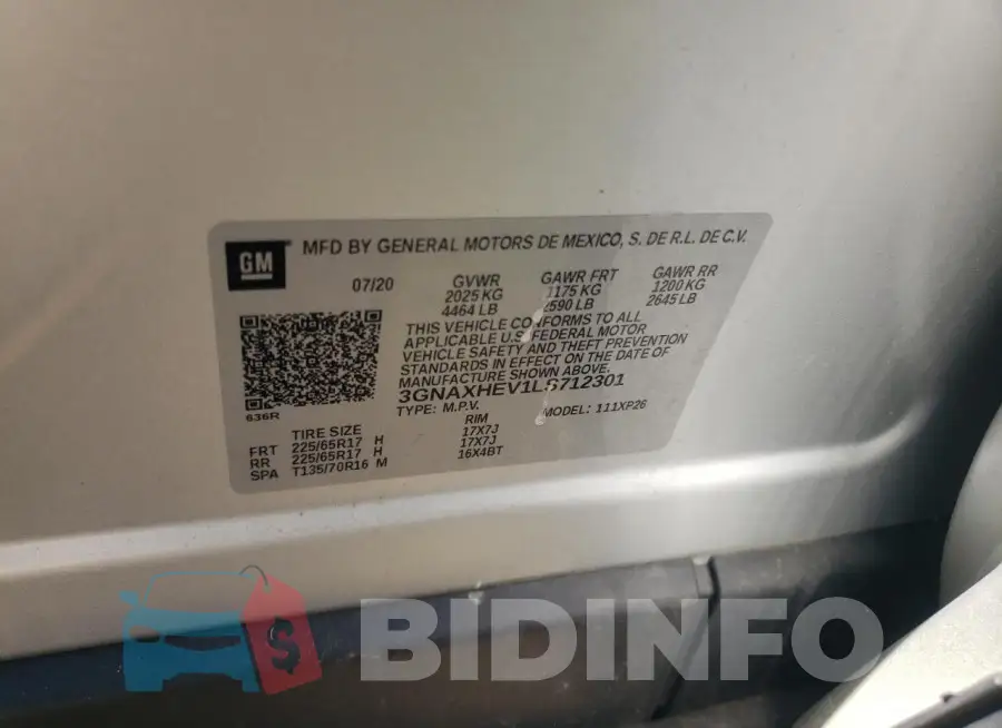 3GNAXHEV1LS712301 Photo# 12