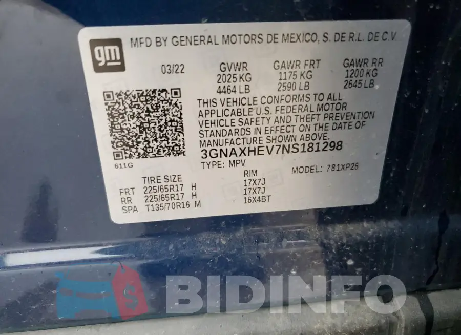 3GNAXHEV7NS181298 Photo# 12