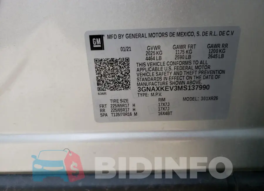 3GNAXKEV3MS137990 Photo# 13
