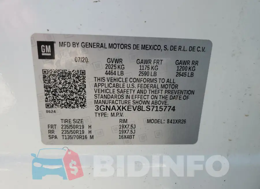 3GNAXKEV8LS715774 Photo# 13