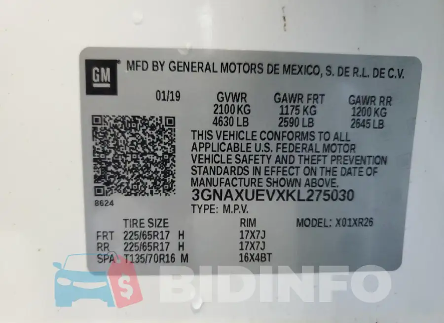 3GNAXUEVXKL275030 Photo# 14