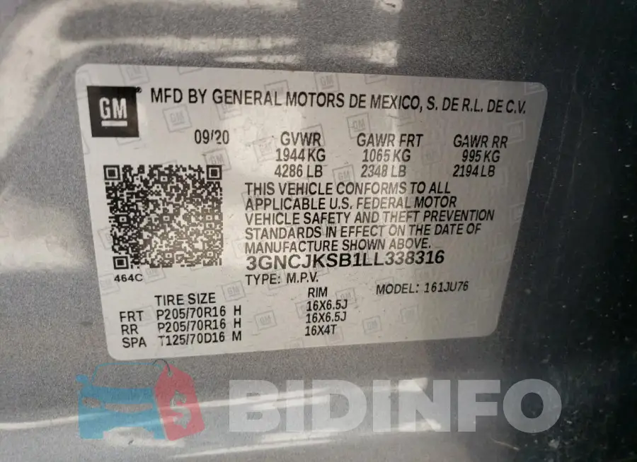 3GNCJKSB1LL338316 Photo# 12