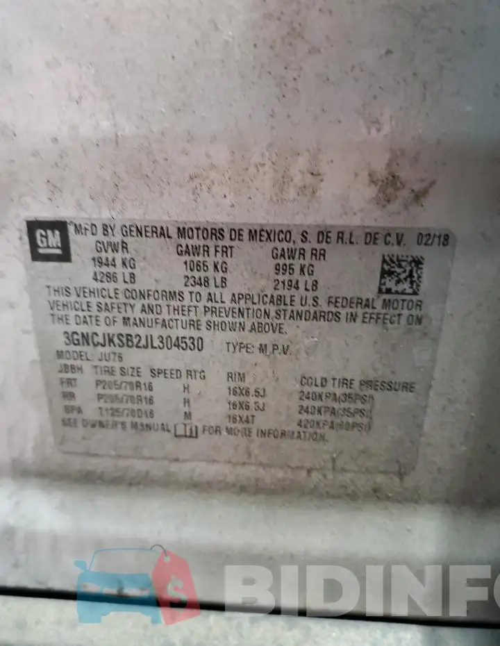 3GNCJKSB2JL304530 Photo# 13