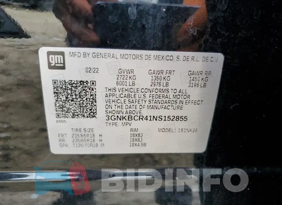 3GNKBCR41NS152855 Photo# 13