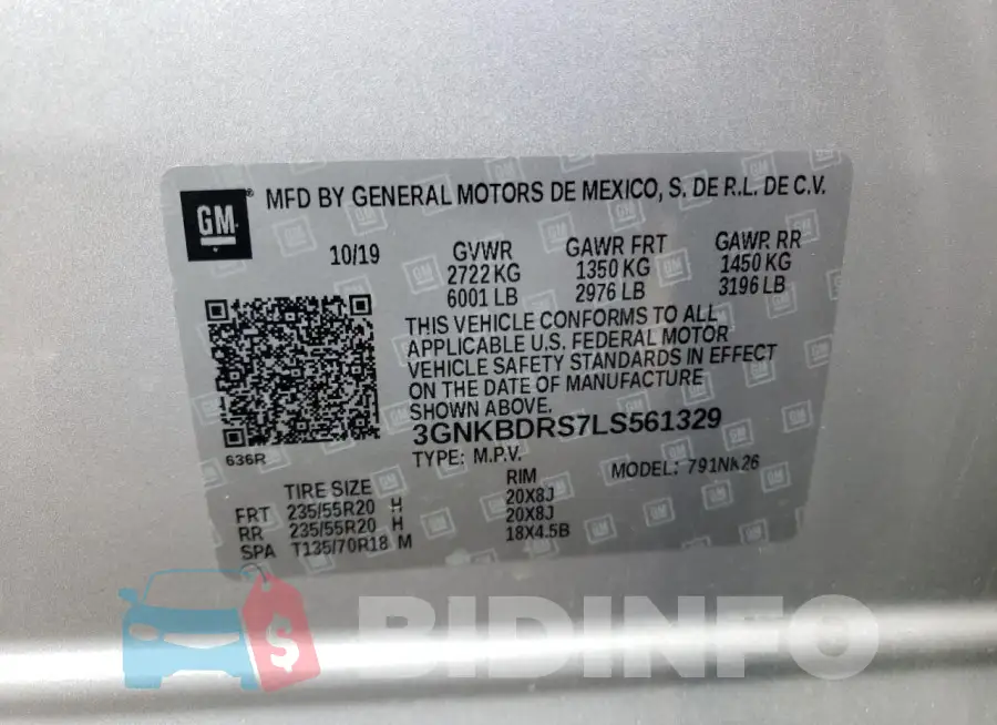 3GNKBDRS7LS561329 Photo# 12